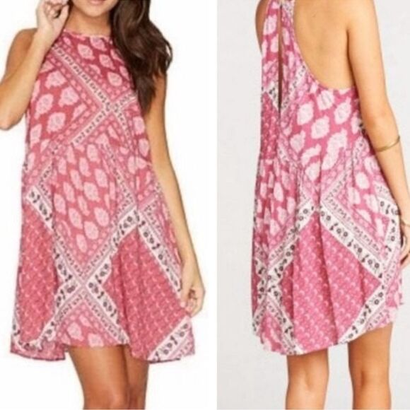 Show Me Your Mumu Womens S Red Wine Darcy Paisley Cloud Boho Tunic Dress - Picture 11 of 11